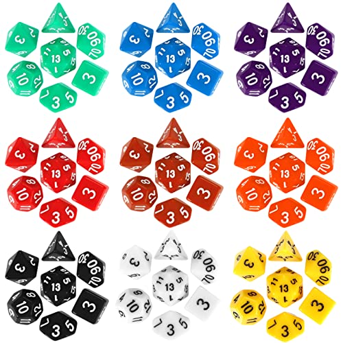 350 Pcs Dice Sets Bulk with Drawstring Bag Polyhedral Dice Sets Multi Role Playing Table Game D4 D6 D8 D10 D% D12 D20