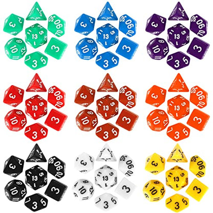350 Pcs Dice Sets Bulk with Drawstring Bag Polyhedral Dice Sets Multi Role Playing Table Game D4 D6 D8 D10 D% D12 D20