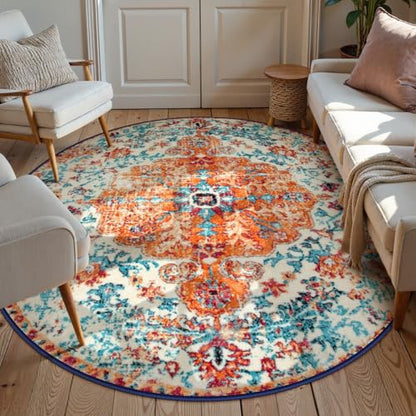 Washable Round Rugs 5'3"ft