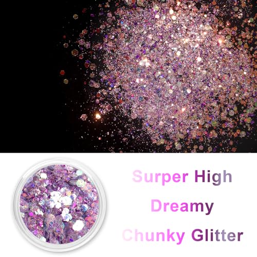Opal Chunky Purple Glitter