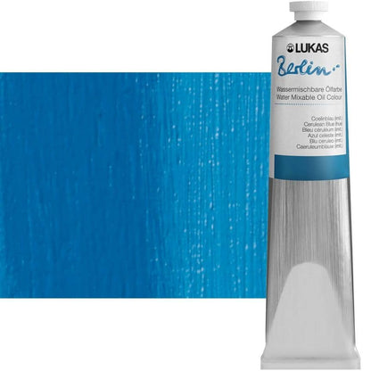 Berlin Pro Artists Water Mixable Oil Paint 200 ml Tube Cerulean Blue Hue (6.7628 Fl Oz)