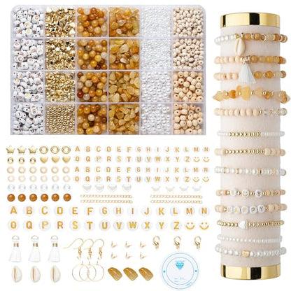 Jewelry Making Supplies Kit Natural Stone Beads for Irregular Natural Stone with for DIY Craft Bracelet Necklace Earrings for Adults