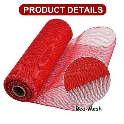 2 Rolls 10 Inch Red Decorative Mesh Ribbbon Rolls (60 Foot)