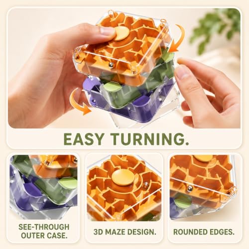 4 Layer 2 in 1 3D Rolling Ball Maze Cube