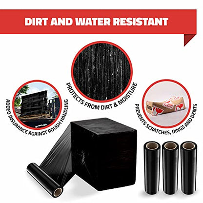 20 Pack Stretch Wrap 18 Inch 80 Gauge Shrink Wrap Black