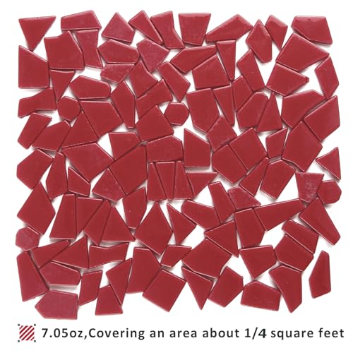Red Mosaic Tiles for Crafts Bulk (7.05 Ounce)