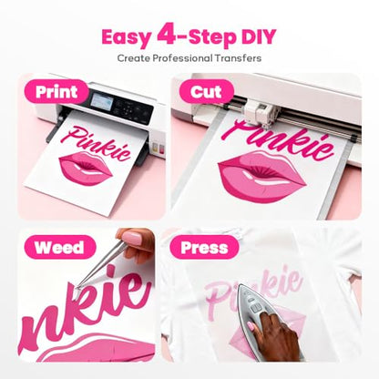 Pinkie UPGRADED Heat Transfer Paper for Light Fabric (50 Count)