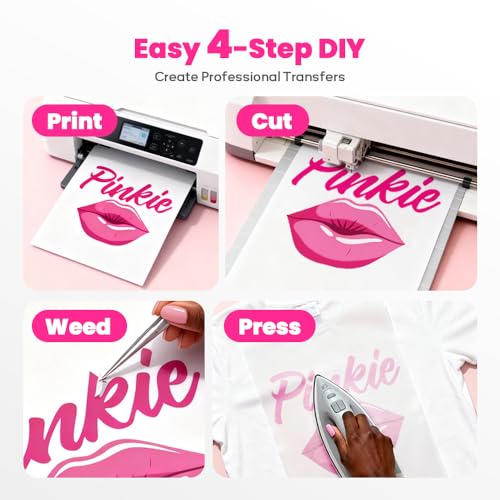 Pinkie UPGRADED Heat Transfer Paper for Light Fabric (40 Count)