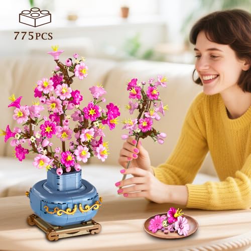 Flower Cherry Blossom Building Set 2 in 1 Bonsai Tree for 8 (775 Count)