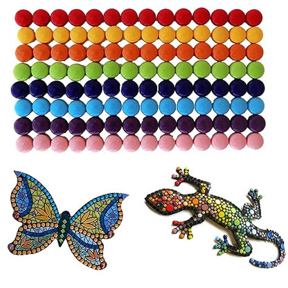 12mm Round Mosaic Tiles for Crafts (130 Count)
