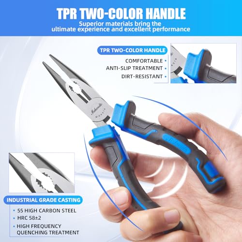 Needle Nose Pliers 6.5" Long Nose Pliers for Wire Bending