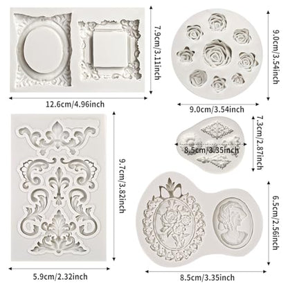 Vintage Frame Fondant Silicone Molds