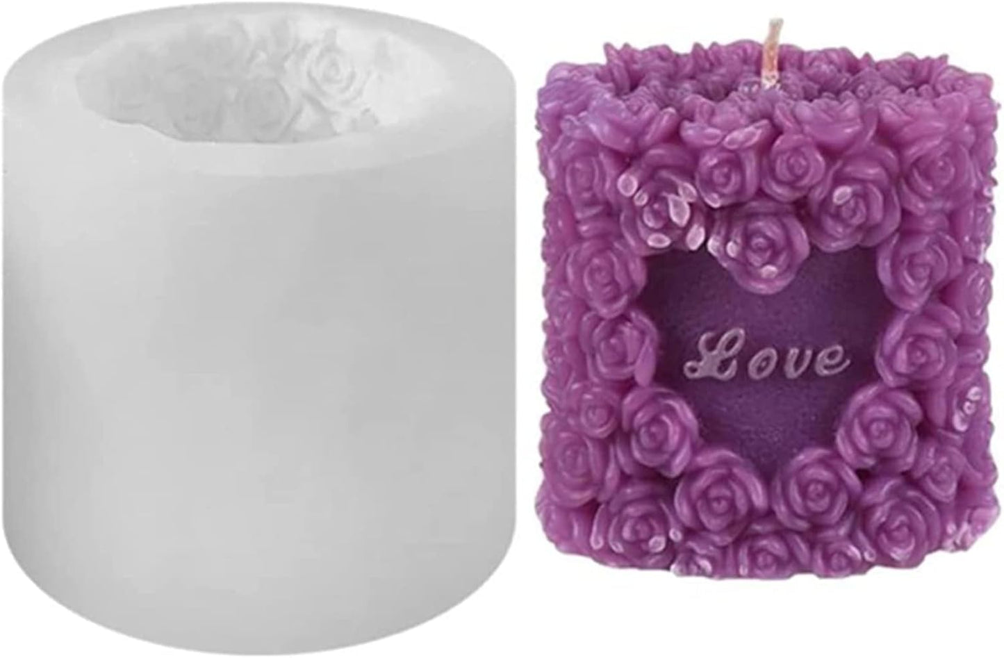 3D Rose Silicone Candle Molds Soap Molds Lovely Wedding Candle Molds Fondant Cake Moulds for Birthday Valentine's Day Wedding