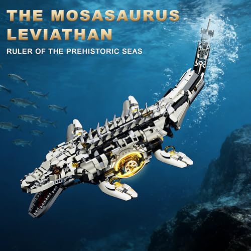 Mechanical Mosasaurus Dinosaur Building Block Set for Adults