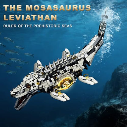 Mechanical Mosasaurus Dinosaur Building Block Set for Adults