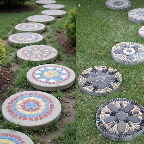 6 Pcs Bigger Round Stepping Stone Mold