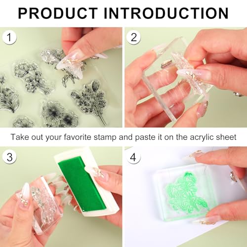 5 Sheets Wildflower Clear Stamps Floral Leaves Butterfly Silicone Transparent Stamps for DIY Craft Card Making Scrapbooking Embossing Album Decor (5 Count)
