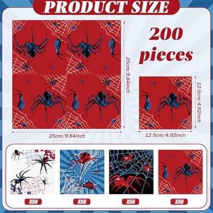 200 Pcs Spider Web Cocktail Napkins
