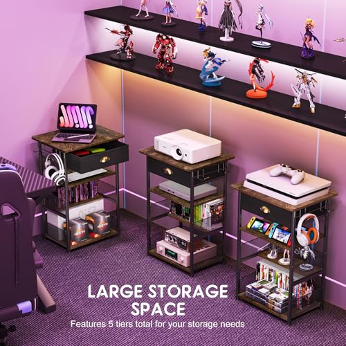 4 Tier AV Media Stand with Drawer
