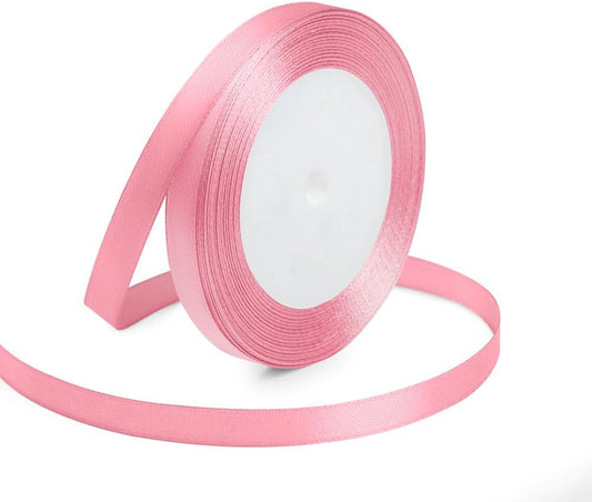 KMER LIFE Solid Color Light Pink Satin Ribbon, 3/8 Inches x 25 Yards Fabric Satin Ribbon for Gift Wrapping, Crafts, Hair Bows Making, Wreath, Wedding Party Decoration and Other Sewing Projects - Crafty Corner