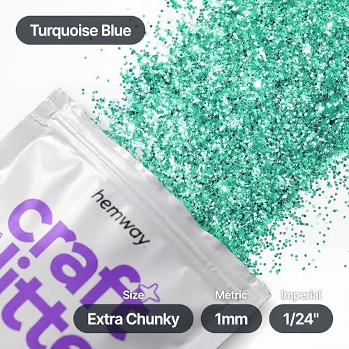 Craft Glitter Turquoise Blue 100g Extra Chunky Glitter (100 grams)