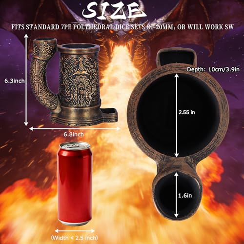 Dice Tower Mug DND Dice Roller Tower with 7 PCS Dice Set