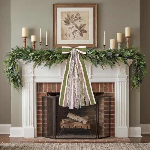 Large Farmhouse Ribbon Bow for Wreath