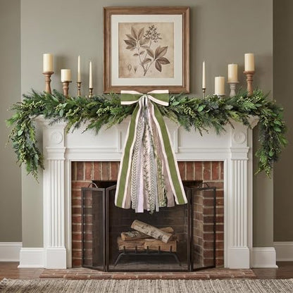 Large Farmhouse Ribbon Bow for Wreath