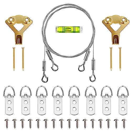 Adjustable Picture Hanging Wire Kit Hold Up to 80lbs (2 Count)