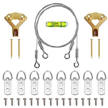 Adjustable Picture Hanging Wire Kit Hold Up to 80lbs (2 Count)