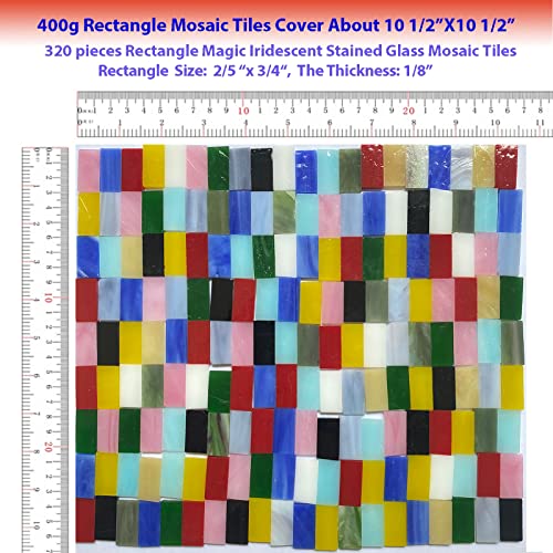 Rectangle Iridescent Glass Mosaic Tiles (15 Ounce)