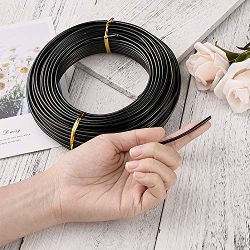 82 Feet 9 Gauge Aluminum Wire Black Bendable Metal Craft Wire for Beading Jewelry Craft Making (82 Foot)
