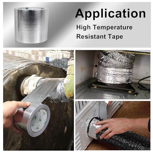 Adhesive Aluminum Foil Heat Shield Tape Barrier 4in x 66ft (66 Foot)