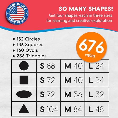 Circle Square Oval Triangle Cutouts (676 Count)
