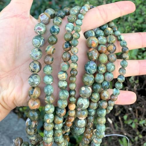 90pcs Adabele Natural Green Rhyolite Rainforest Jasper Gemstone 4mm (93 Count)