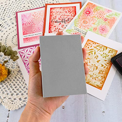 12 Pcs Stamping Foam Grey Moldable Foam Stamps Plastic Dry Foam Stamp Pad Cut and Dry Foam Stamping Foam Block for Sculpture