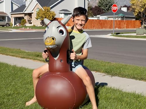 Hop N Go Inflatable Bull Riding Bouncy Hopping Toys for Kids Ages 5+