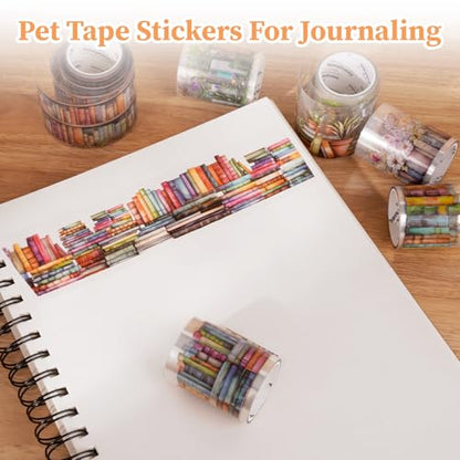 6 Rolls PET Tape Stickers for Journaling (6 Count)