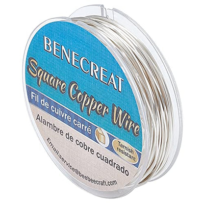 32.81 Feet 24 Gauge Silver Square Copper Wire