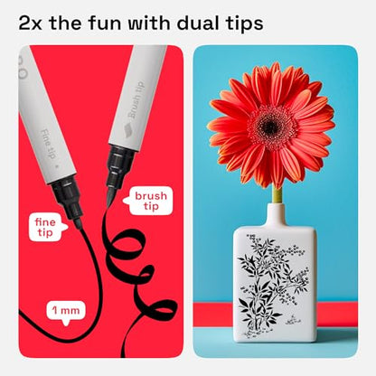 Black Dual Tip Acrylic Paint Pens (2 Count)