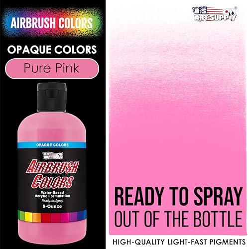 Opaque Pure Pink Acrylic Airbrush Paint 8oz (8 Ounce)