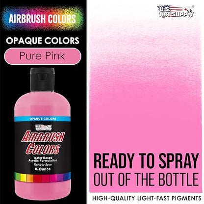 Opaque Pure Pink Acrylic Airbrush Paint 8oz (8 Ounce)