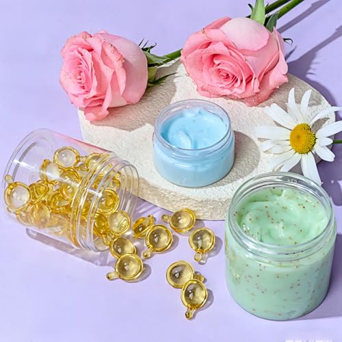 36 Pack 6 OZ Plastic Jars Clear Cosmetic Container with Lids (36 Count)