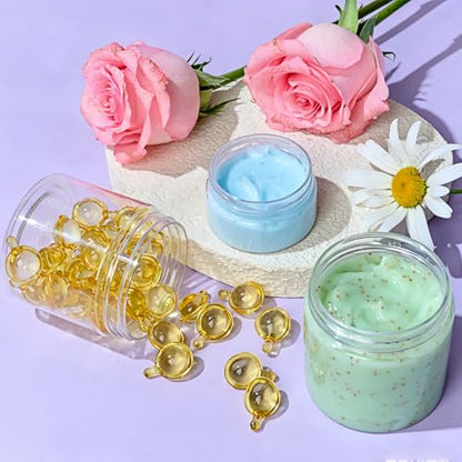 36 Pack 6 OZ Plastic Jars Clear Cosmetic Container with Lids (36 Count)