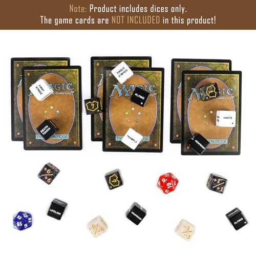 62PCS MTG Dice Counters Bulk Ability Keywords MTG Tokens Shield Life Counter Dice Set for Magic Card Accessories