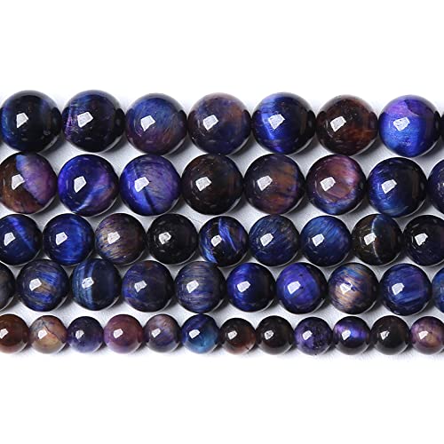 72PCS 10mm AAA Natural Tiger Eye Stone Beads Gemstone Round Spacer Loose Beads for Jewelry Making DIY Bracelet