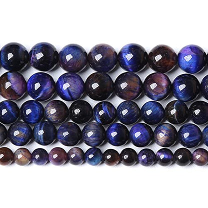 72PCS 10mm AAA Natural Tiger Eye Stone Beads Gemstone Round Spacer Loose Beads for Jewelry Making DIY Bracelet