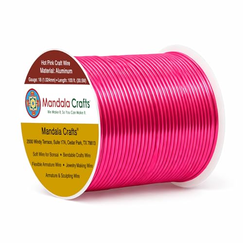 18 Gauge Hot Pink Anodized Aluminum Craft Wire (100 Foot)