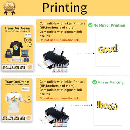 Heat Transfer Paper for Dark and Light Fabric