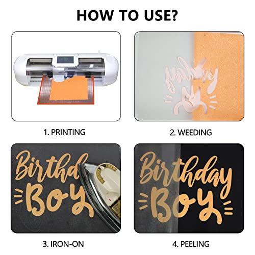 Heat Transfer Vinyl Glow Orange Yellow Glitter HTV